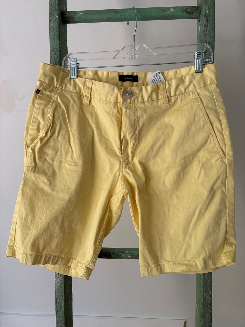 Men's Flat Front Chino Shorts in Yellow - Casual Summer Essential